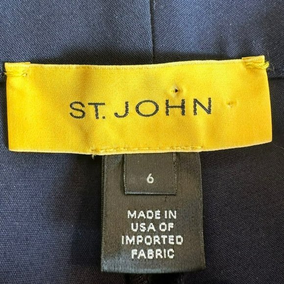 St. John Navy Blue Wide Leg Trouser‎ Dress Pants Womens 6 - Picture 3 of 6